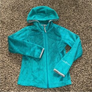 Vibrant Teal Kids Hooded Fleece Jacket